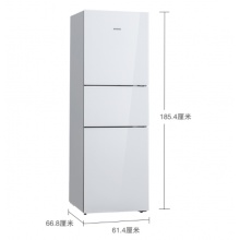 SIEMENS/西門子274升 三門冰箱 白色玻璃面板 零度生物保鮮 混冷無霜大容量 KG28US221C