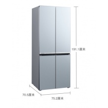西門子（SIEMENS）481升十字對開門冰箱 家用大容量 混冷無霜 玻璃面板 （晨霧灰） KM49ES43TI